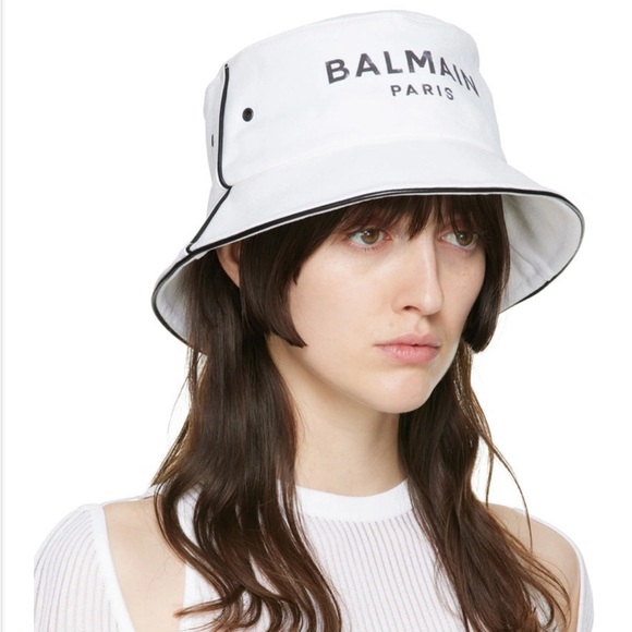 BALMAIN White B-Army Bucket Hat - Picture 5 of 10